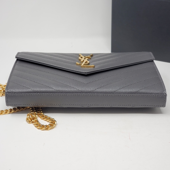 Auth YSL Woc Gray Envelope Rare Color Brand New - Picture 6 of 14